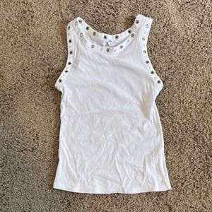 White Grommet Women's Top